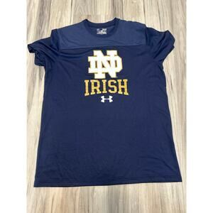 Notre Dame Fighting Irish Under Armour Navy Blue Short Sleeve Shirt Men's M
